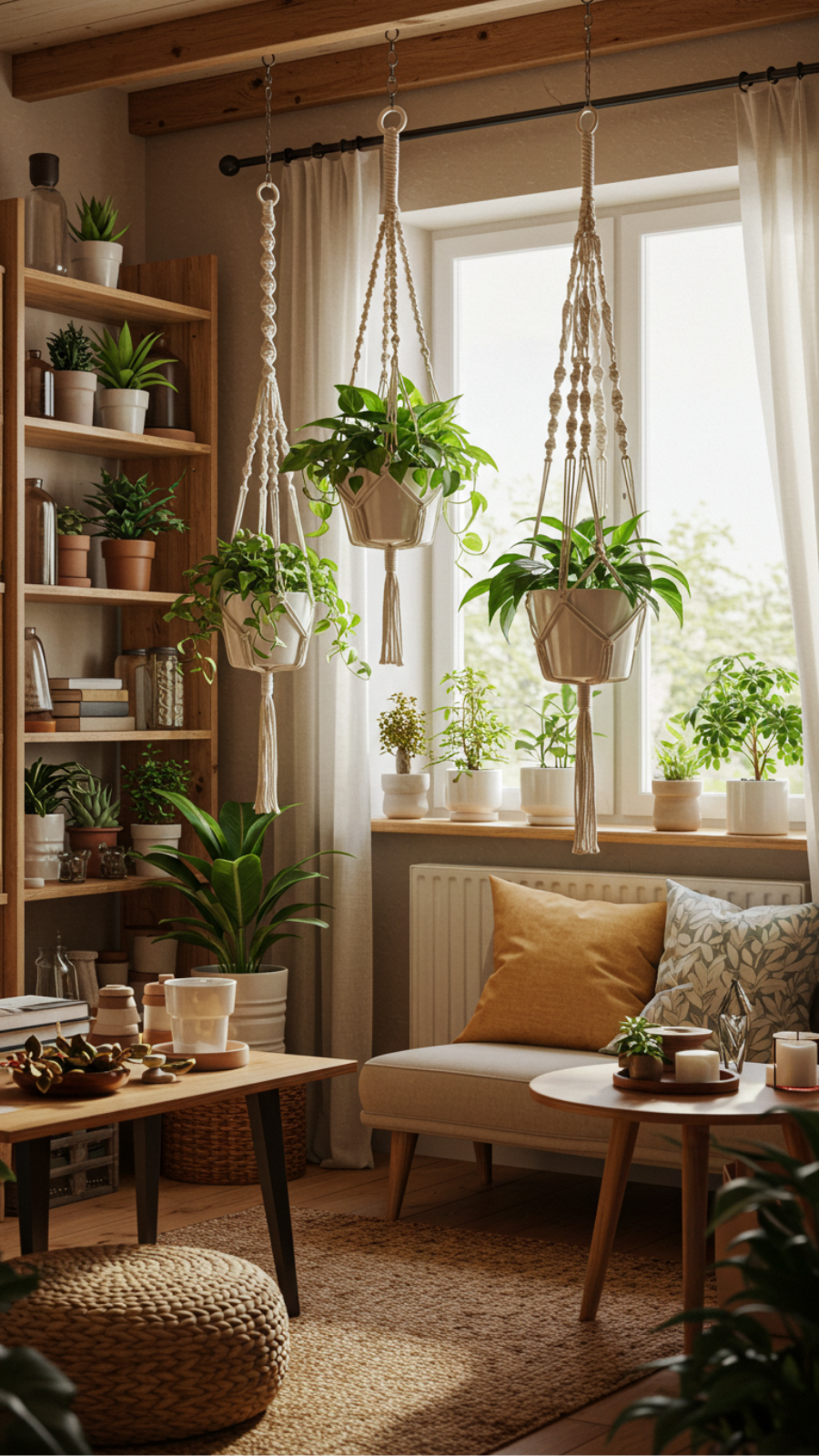 Chic Macramé Plant Hangers for Trendy Indoor Gardening Spaces