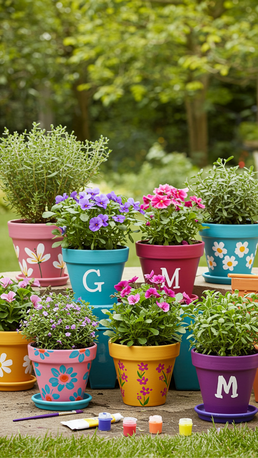 Customizable Painted Flower Pots for a Unique Garden Touch