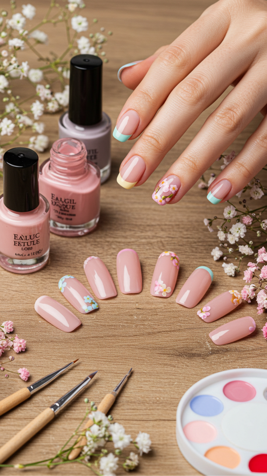 Floral French Tips: Delicate Blooms for a Feminine Touch