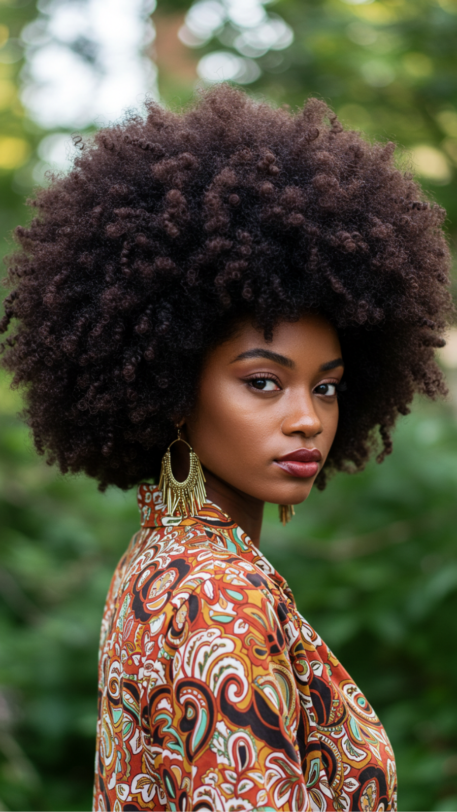 Rounded Afro: Celebrating Natural Texture with Volume