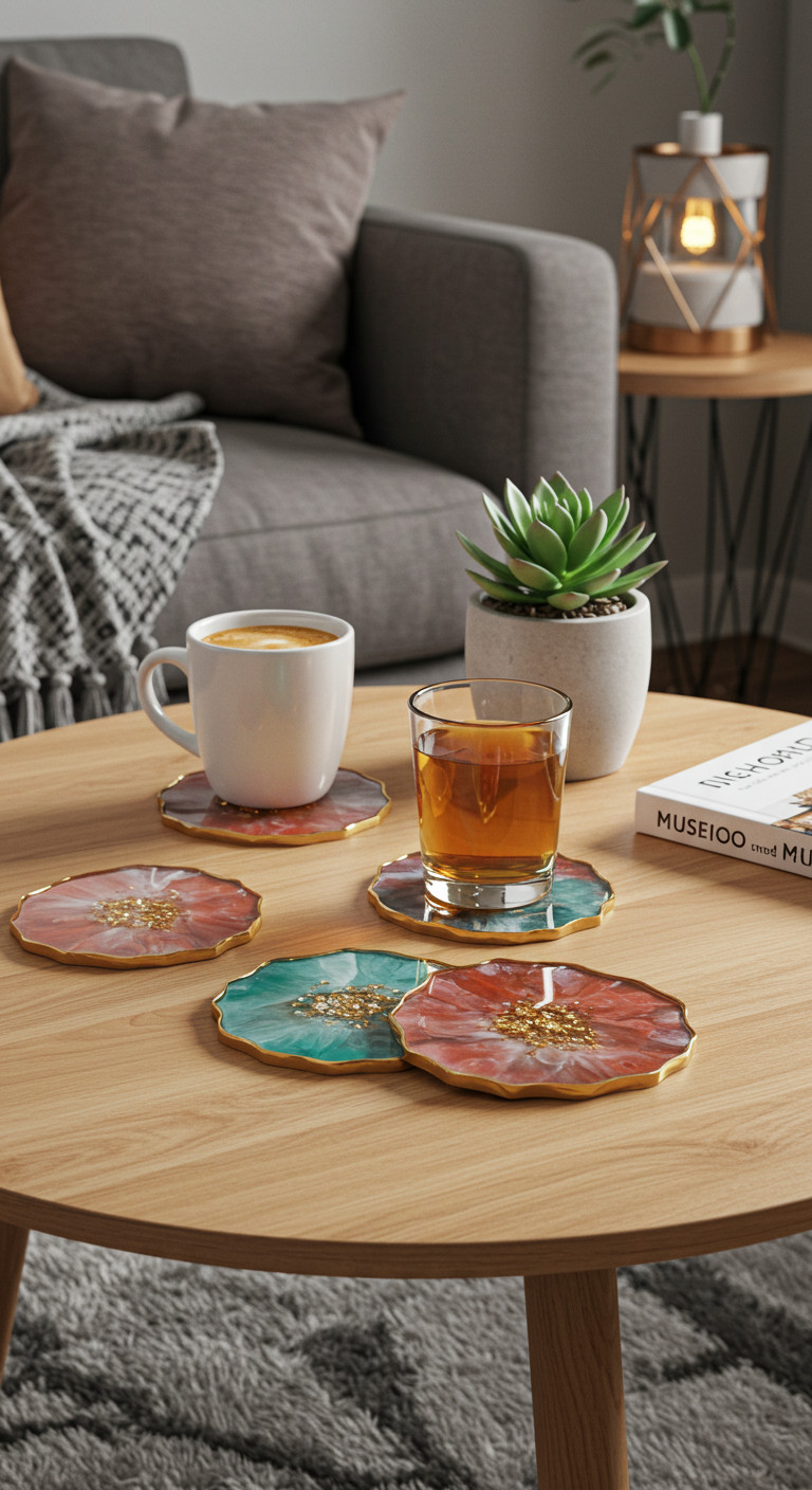Chic Resin Coasters: Modern Home Accessories for Sale