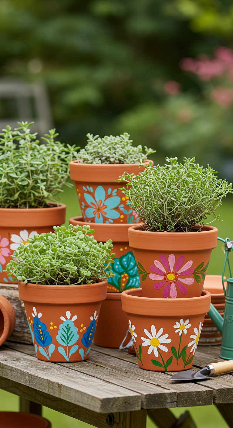 Hand-Painted Terracotta Pots: Stylish Planters for Green Thumbs