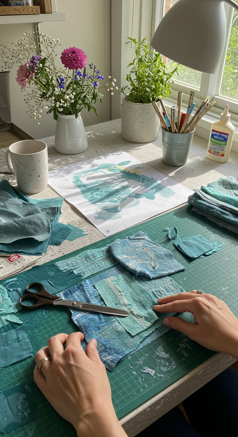 Fabric Collage Art: Create a Calming Visual Story