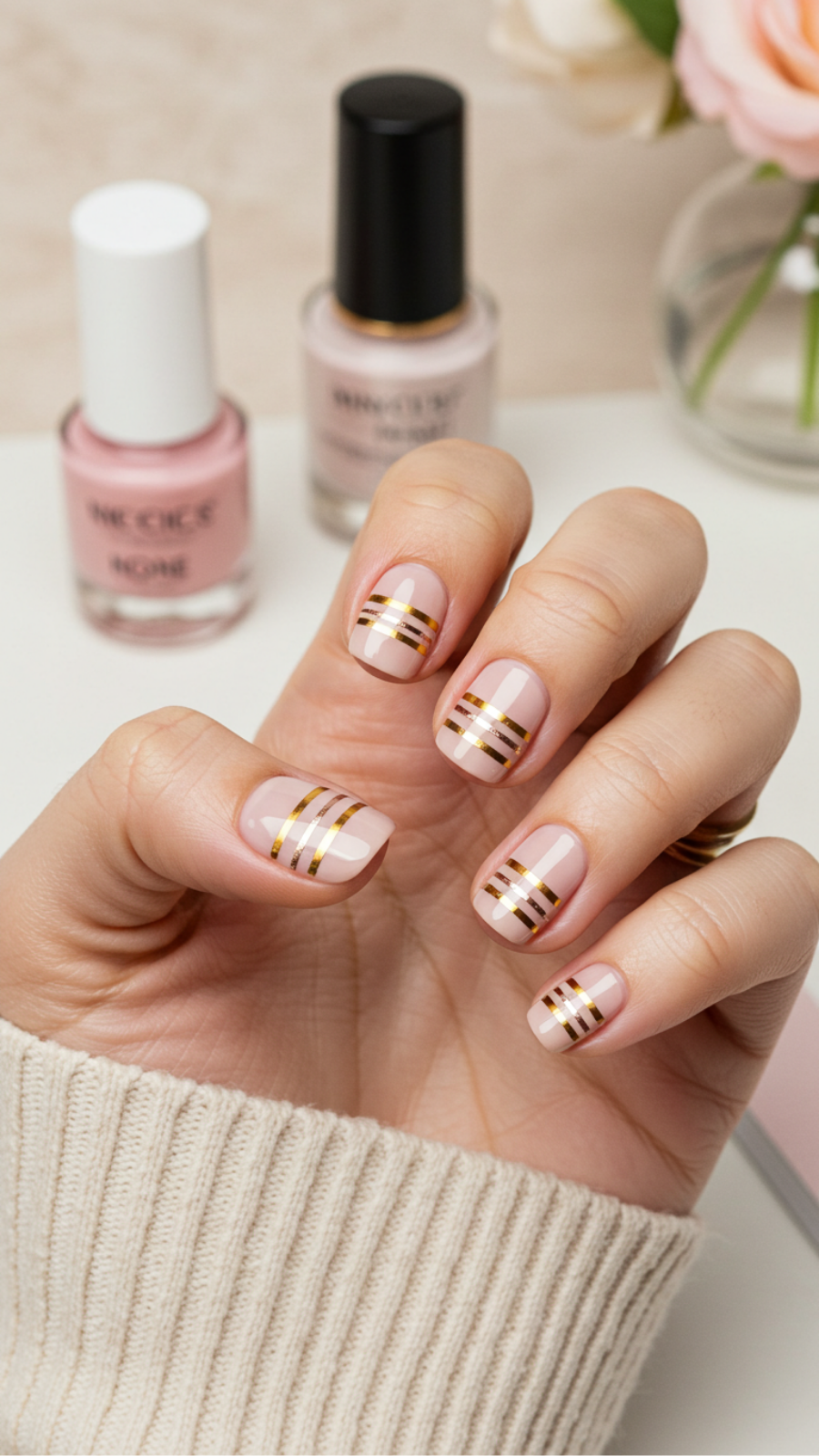 Elegant Metallic Stripes: A Touch of Glam for Casual Days