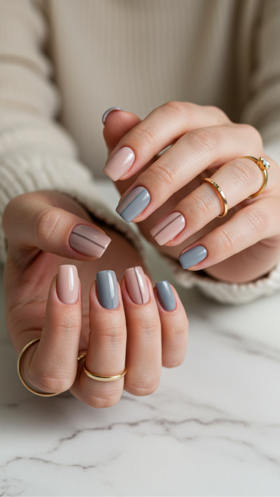 Muted Color Block Nails: A Trendy Twist on Minimalist Styles