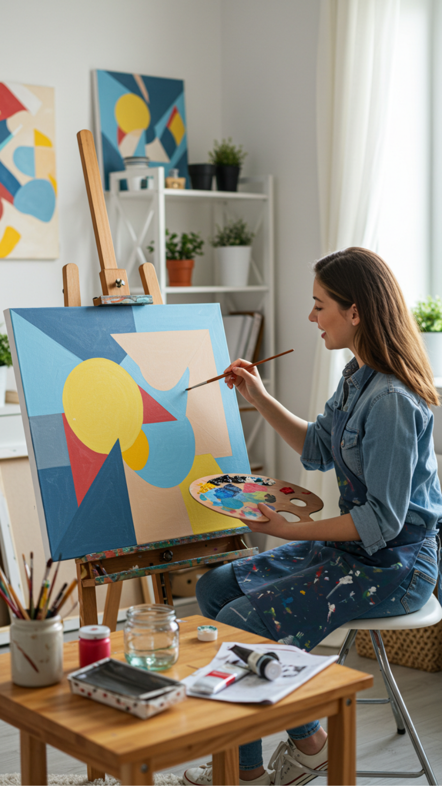 Abstract Geometric Canvas Art: Simple Techniques for Beginners