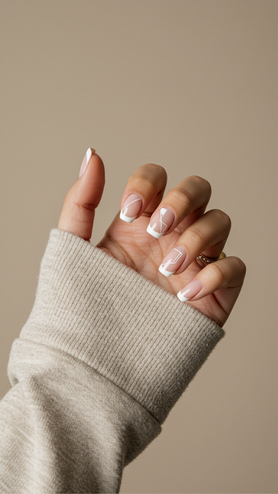 Classic French Tips with a Twist: Modern Minimalism Unleashed