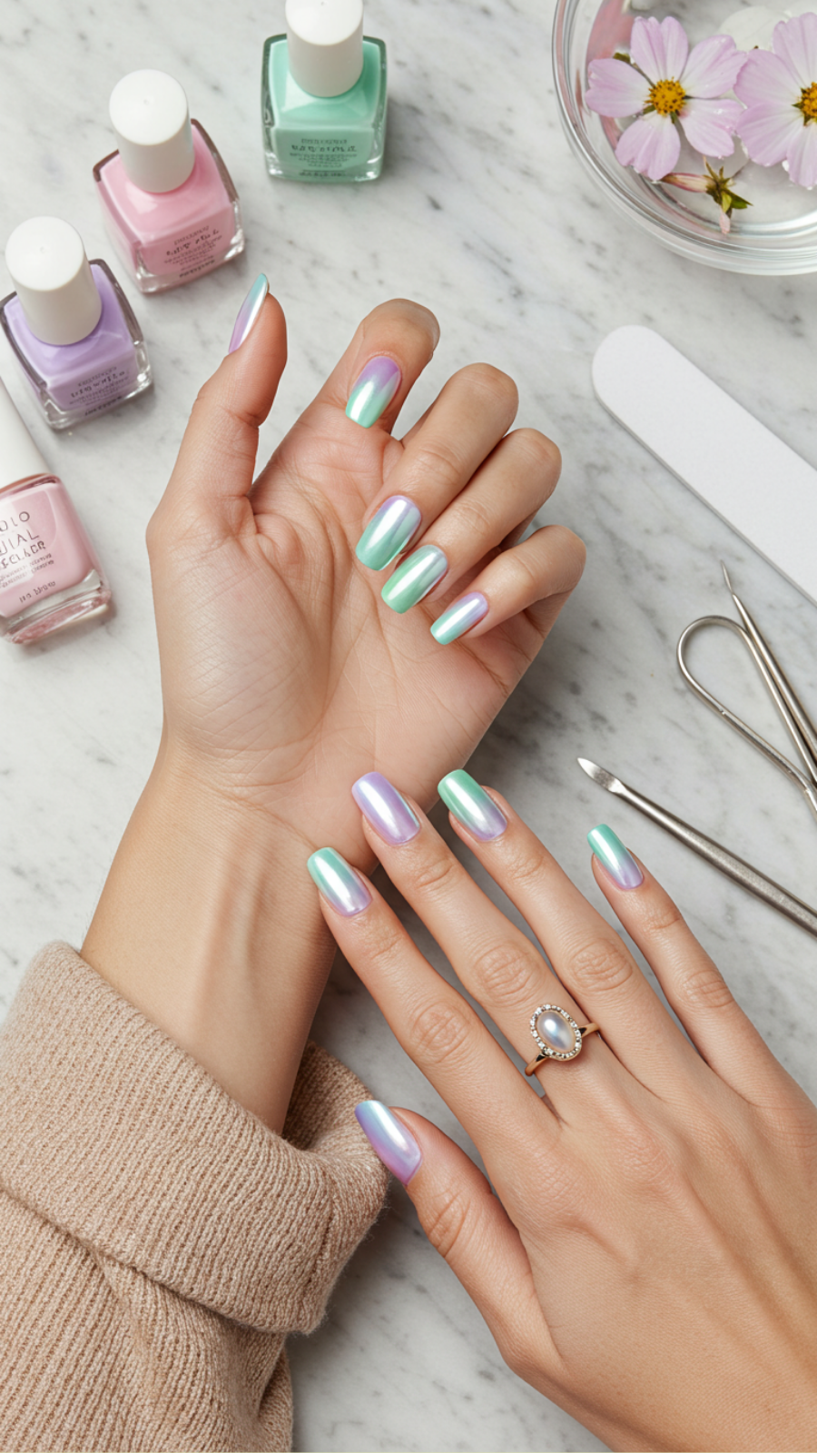 Pastel Chrome Nail Art: Soft Hues That Make a Statement