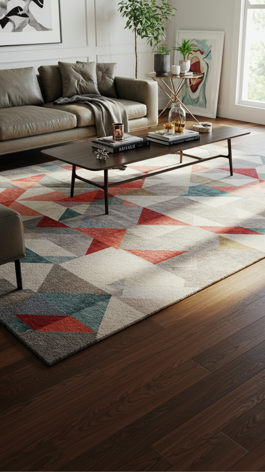 Layer Textures: Combine Contemporary Rugs with Classic Hardwood Floors