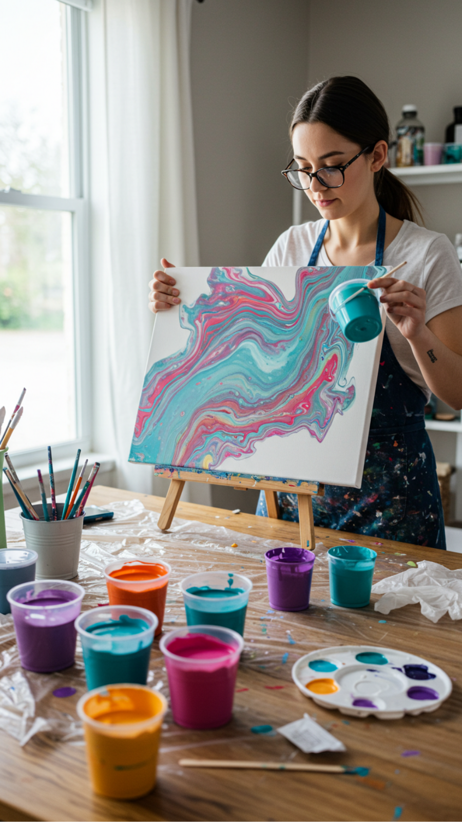 Paint Pouring Techniques for Unique Abstract Wall Art