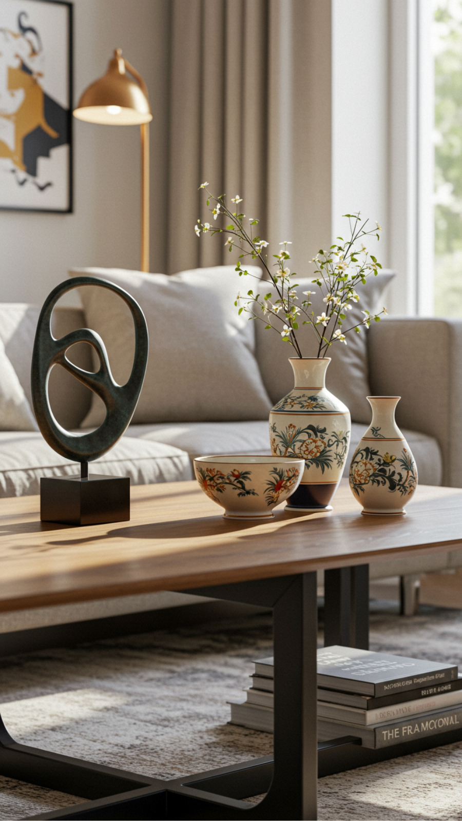 Accessorize with Modern Sculptures alongside Traditional Ceramics