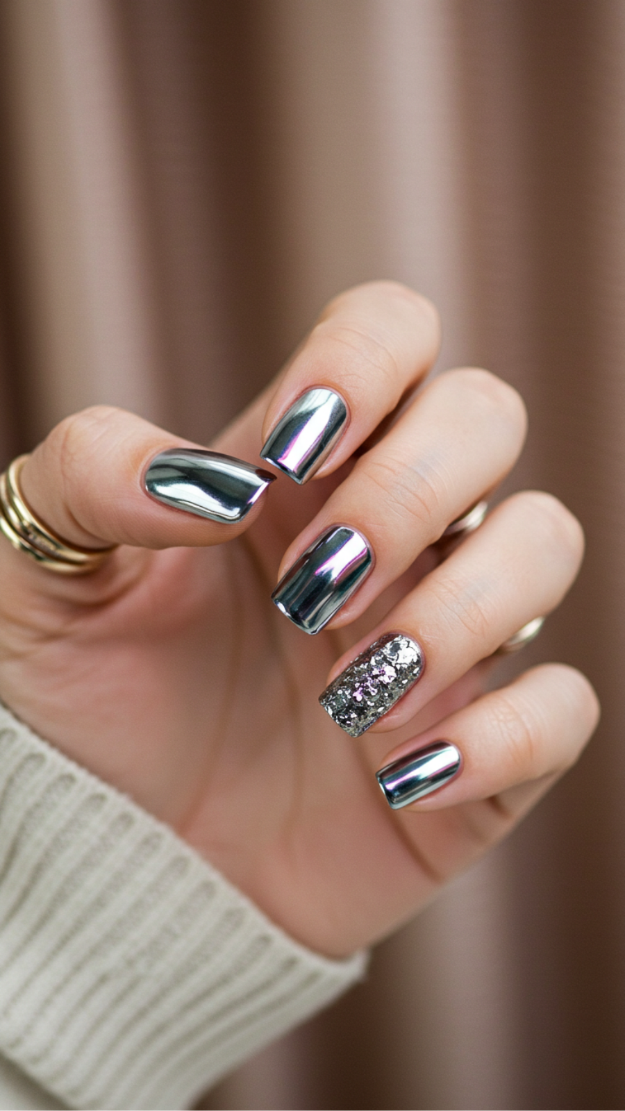 3D Chrome Nail Art: Texture and Shine for a Bold Look