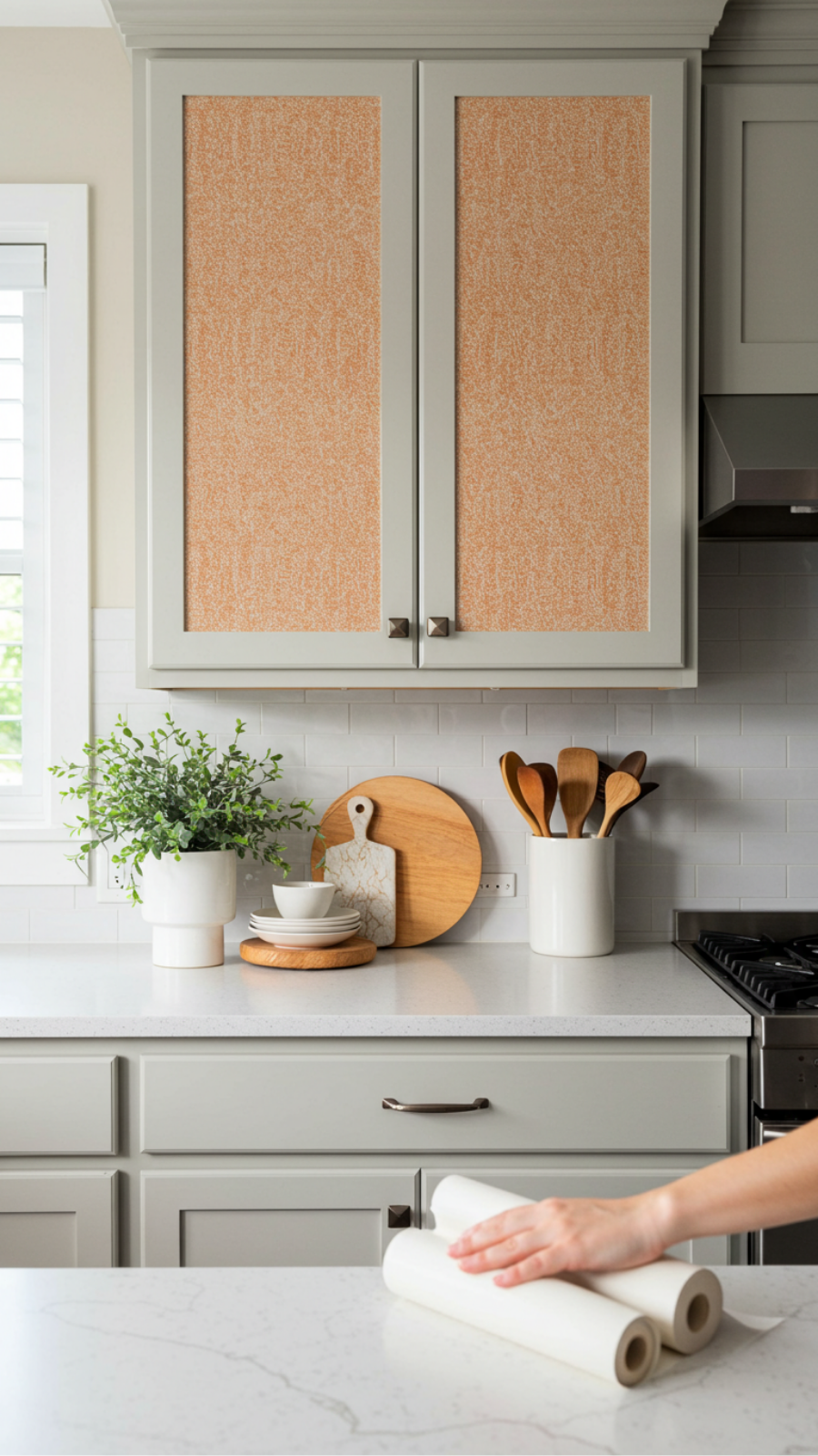 Revamp Your Cabinets with Chic Peel-and-Stick Wallpaper