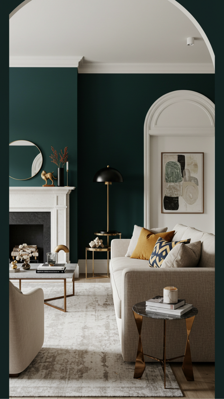 Highlight Architectural Features with Contrasting Accent Wall Colors