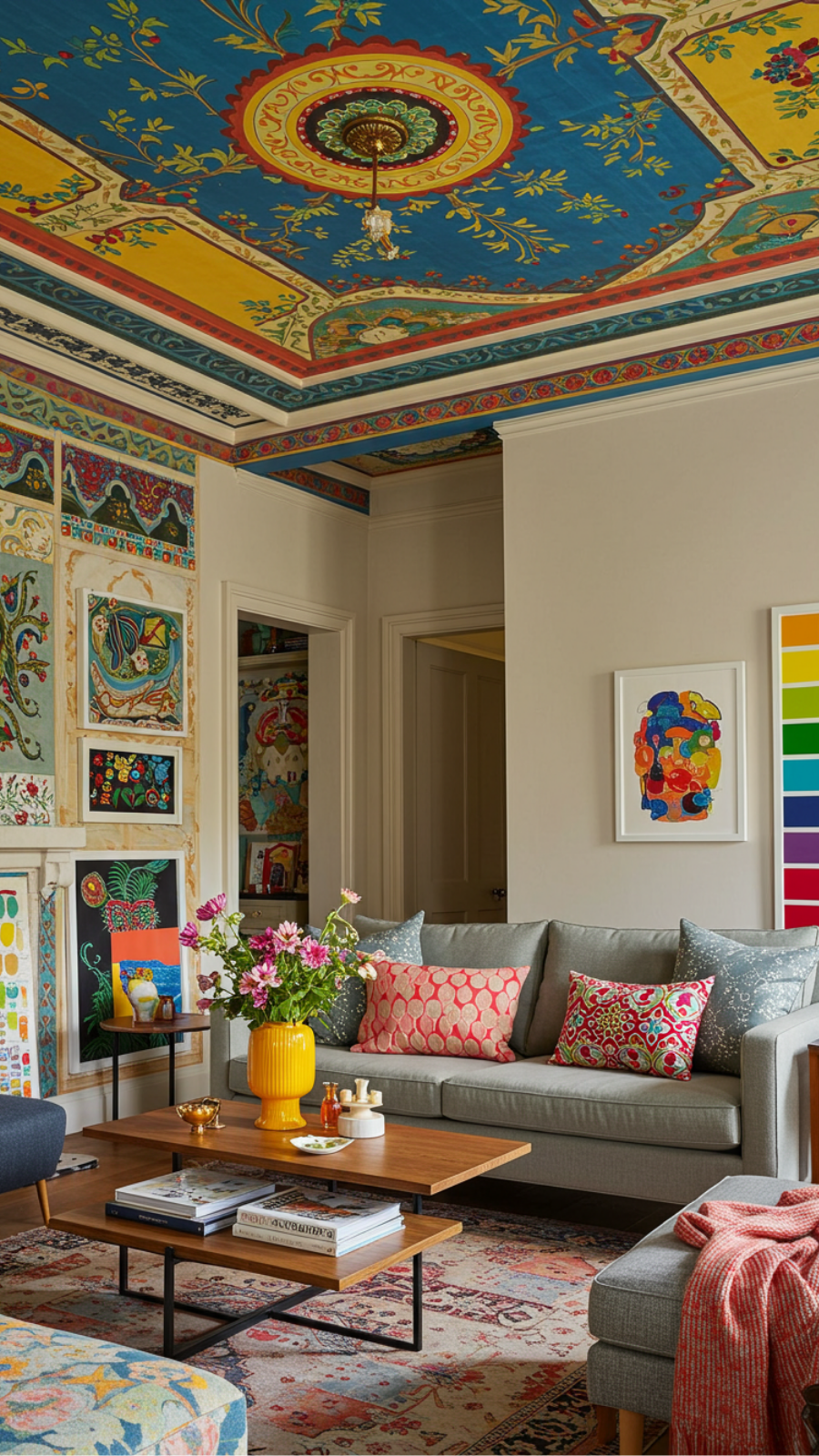 Colorful Painted Ceilings: Elevate Your Room with Vibrant Hues