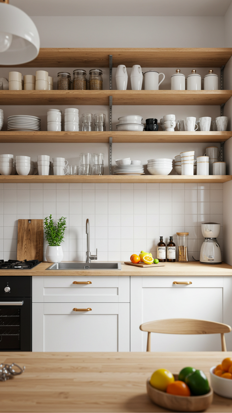 Incorporate Open Shelving for a Modern, Airy Kitchen Feel