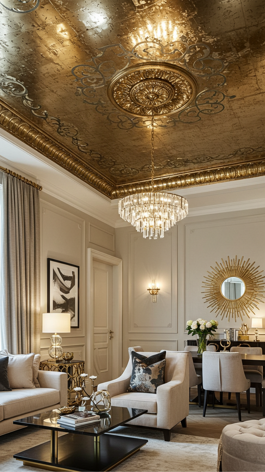Metallic Finishes: Glamorous Ceilings That Reflect Light and Luxury