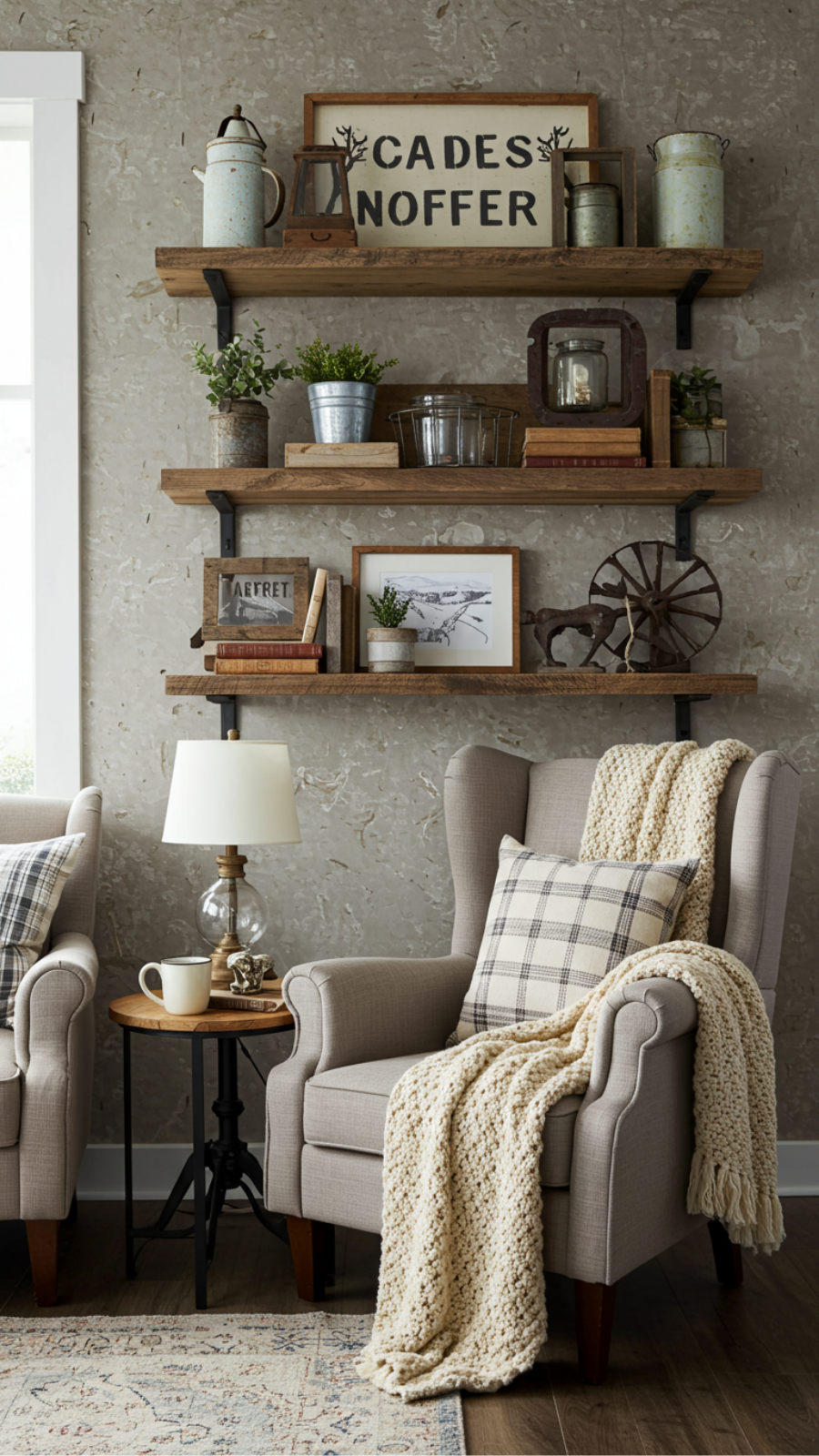 Custom Wooden Shelves for a Rustic Farmhouse Decor Vibe