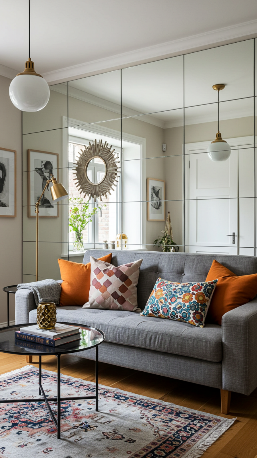 Maximize Small Areas with Mirrored Accent Walls for Depth