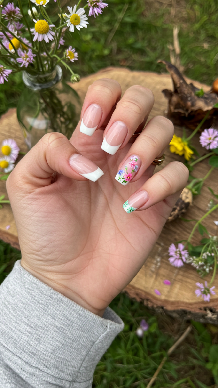Floral French Tips: Incorporating Nature into Nail Designs