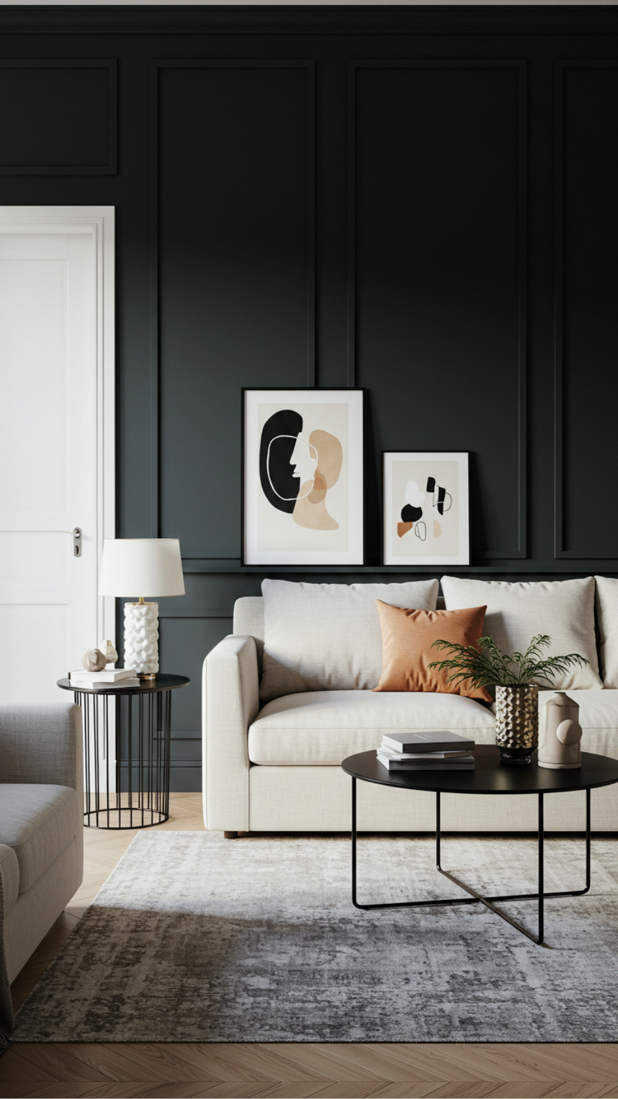 Experiment with Dark Paints: Dramatic Accent Walls in Open Concept Homes