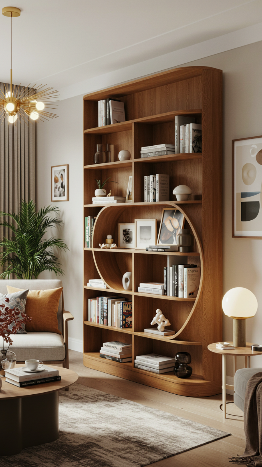 Curved Bookshelves: Merging Functionality with Artistic Flair