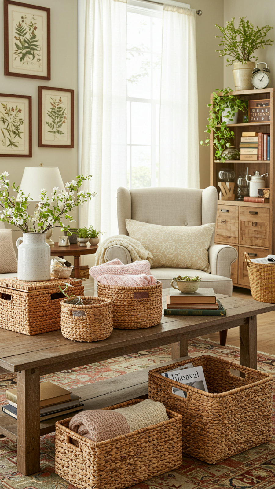 Vintage-Inspired Woven Baskets for Stylish Storage Solutions