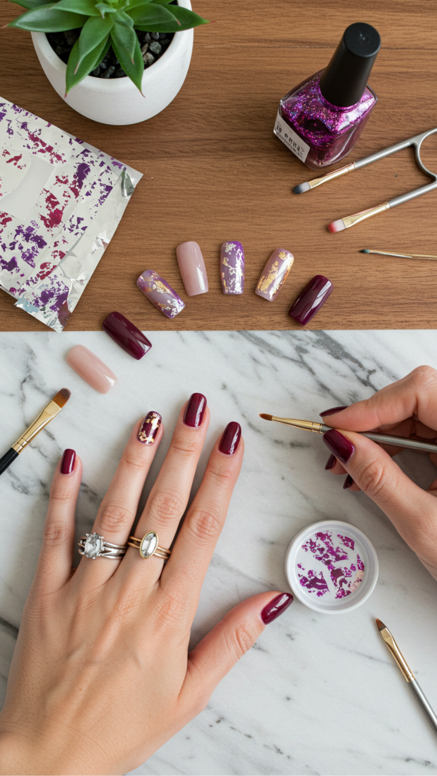 Metallic Foil Accents: Elevate Your Nail Game with Stunning Shimmers