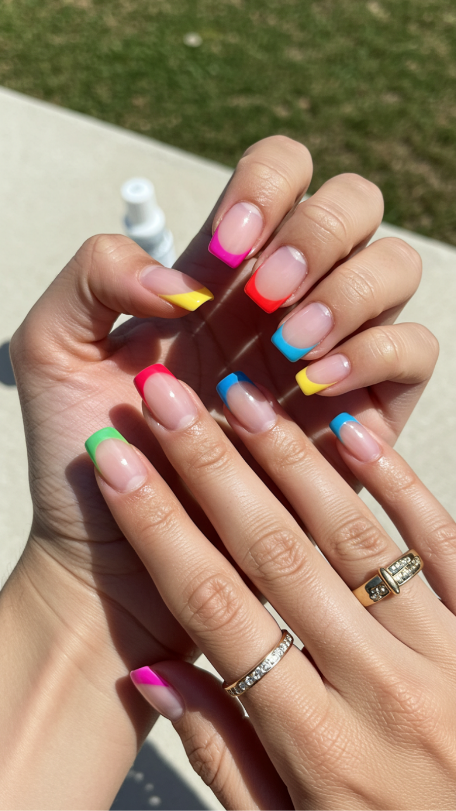 Rainbow French Tips: Bold Color Combinations for Summer