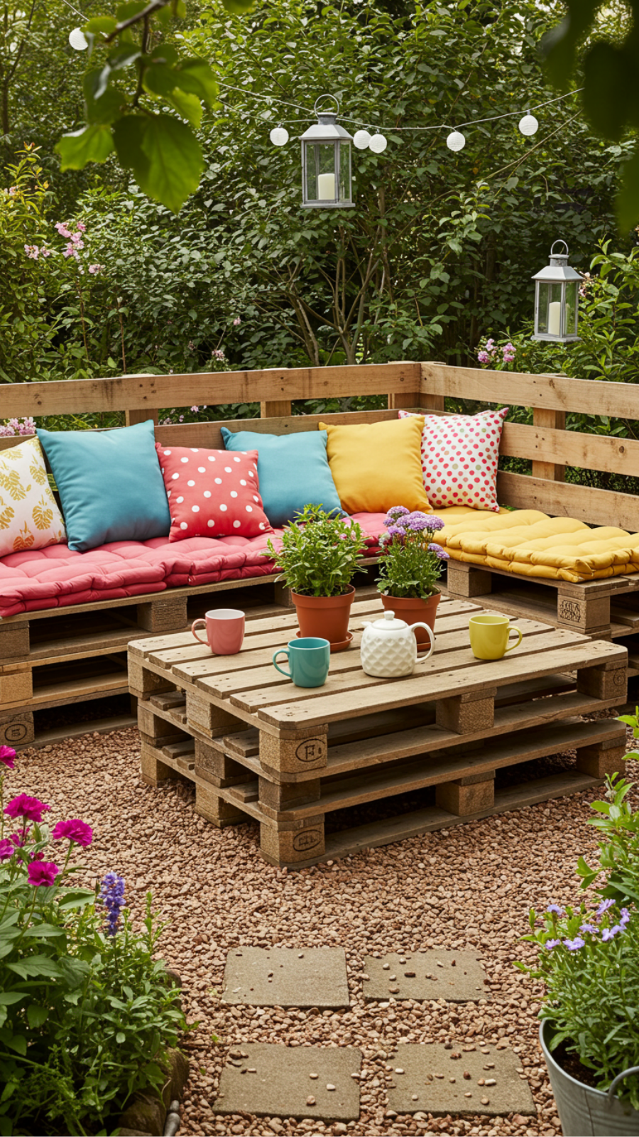 Transform Old Wooden Pallets into Chic Garden Furniture