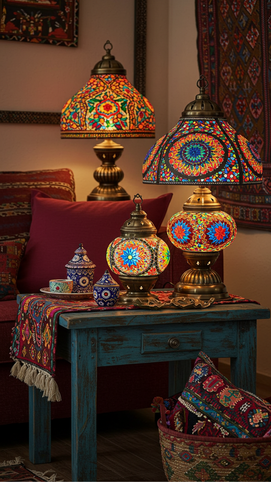 Hand-Painted Moroccan Lamps for Exotic and Colorful Interiors