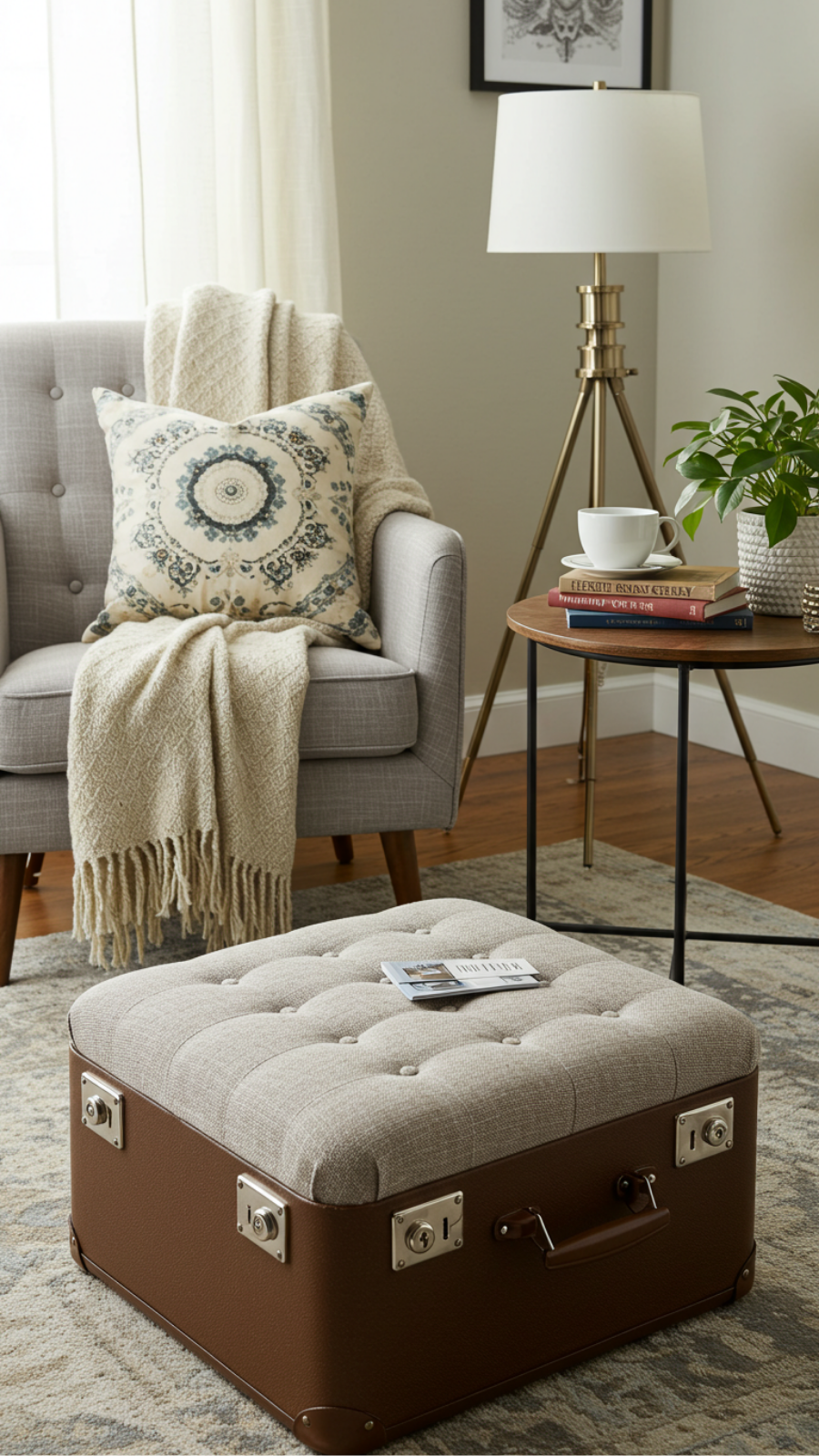 Revamp Vintage Suitcases into Stylish Storage Ottomans