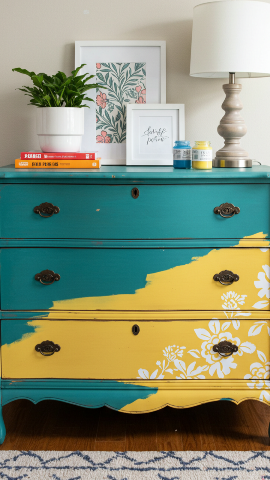 Makeover Thrifted Dressers with Bold Paint and Decals