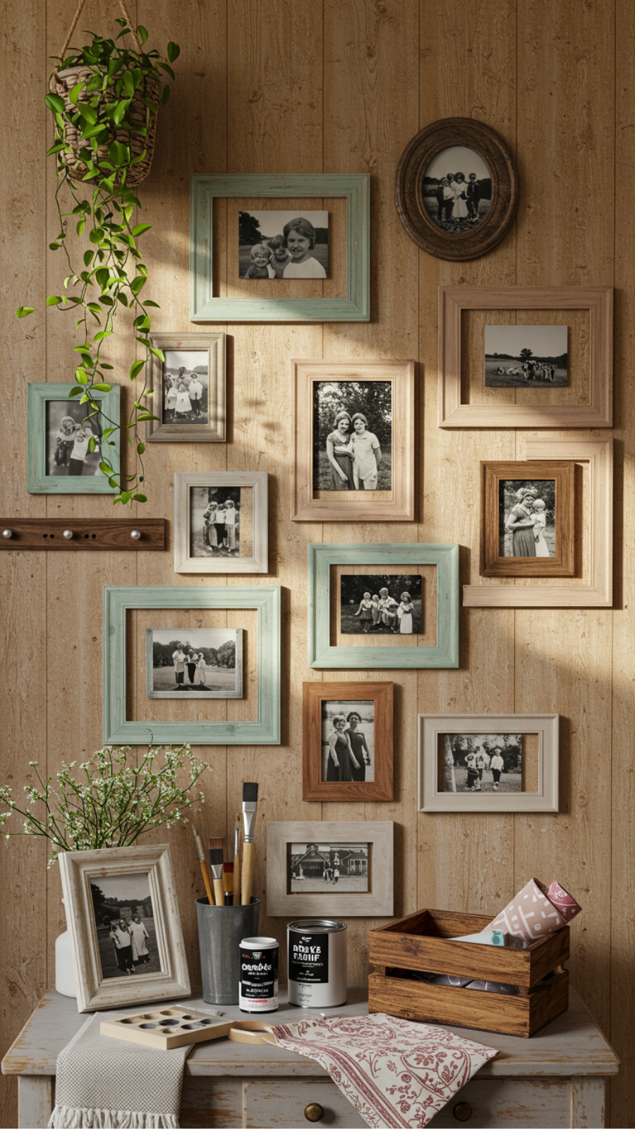 Upcycled Vintage Frames: Transforming Photos into Rustic Wall Art