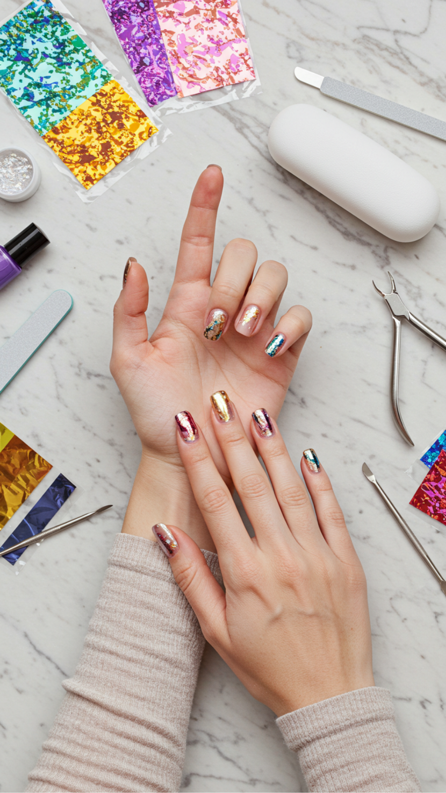 Glamorous Foil Accents: Elevate Your DIY Nail Art Game