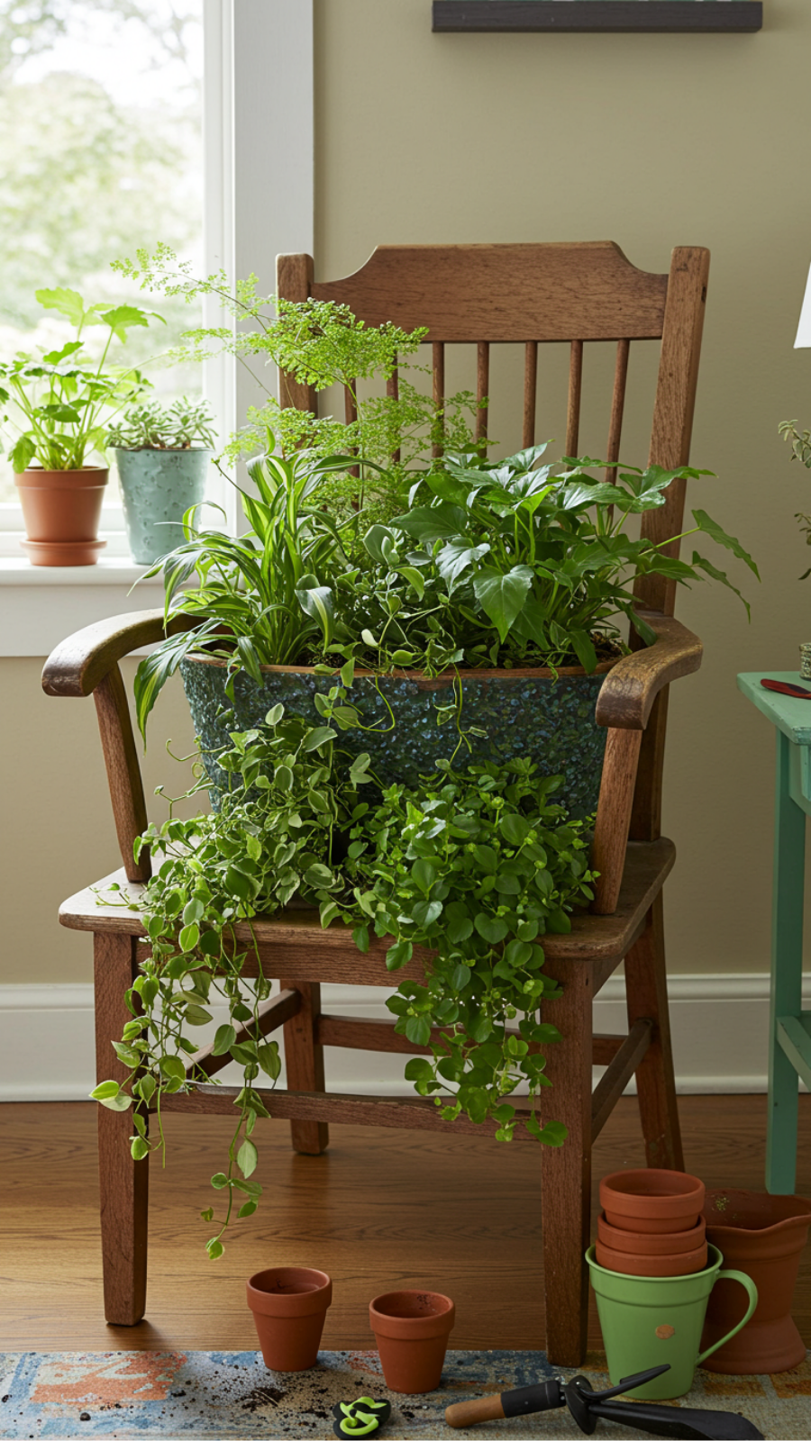 Upcycle Old Chairs into Unique Indoor Planters