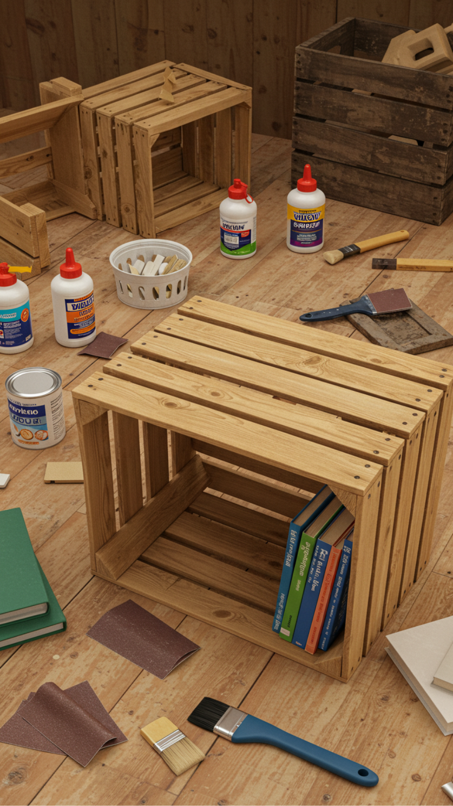 Revive a Broken Crate into a Functional Bookshelf