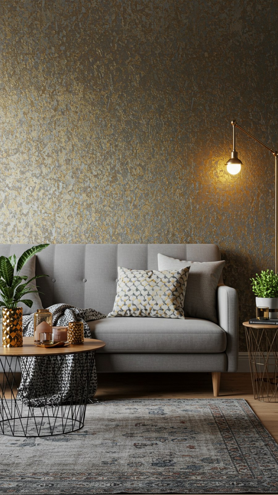 Metallic Accents: Adding Dimension with Textured Foil Wallpaper